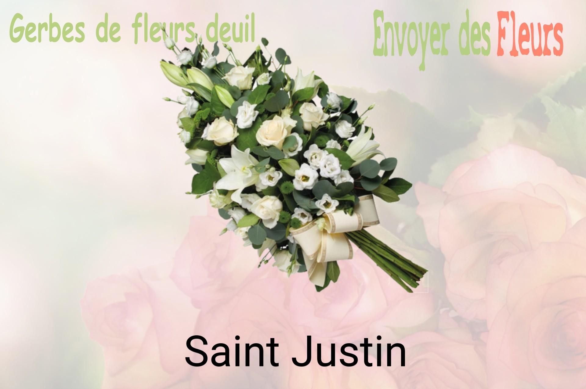 Gerbe de fleurs de deuil livrée à Saint-Justin